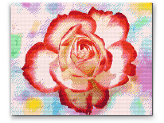 Diamond Paint - Rose på en farverig baggrund