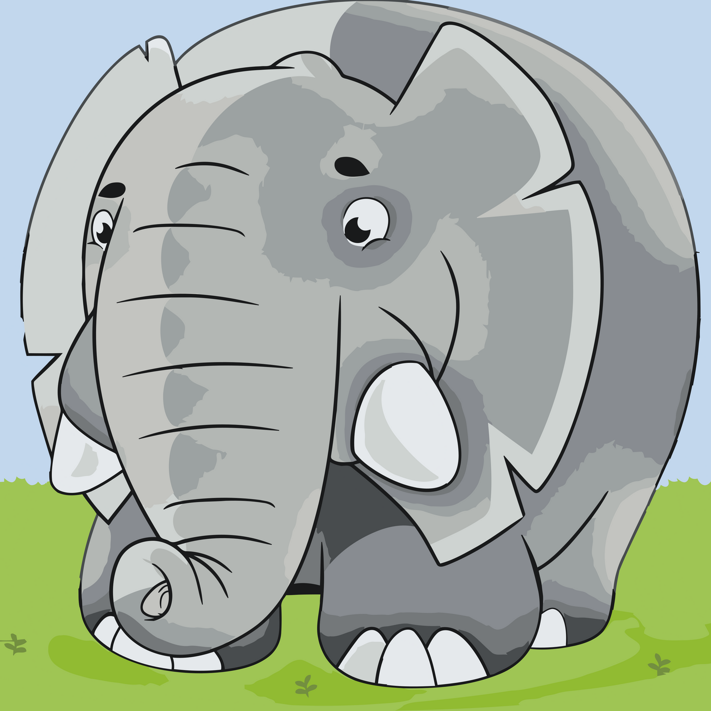 Paint by number - Rund elefant
