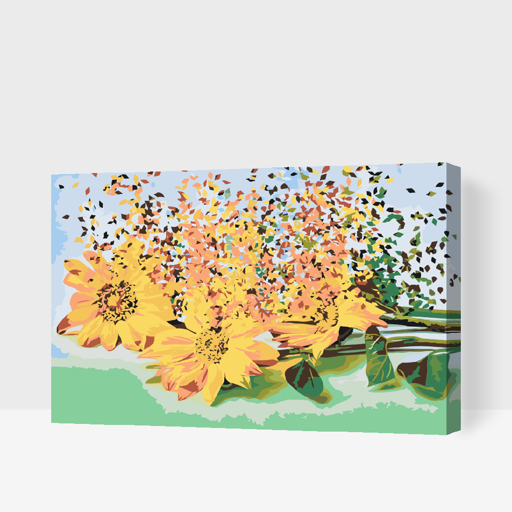 Paint by number - Blæste solsikker