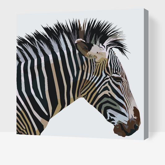 Paint by number - Kubistisk Zebra