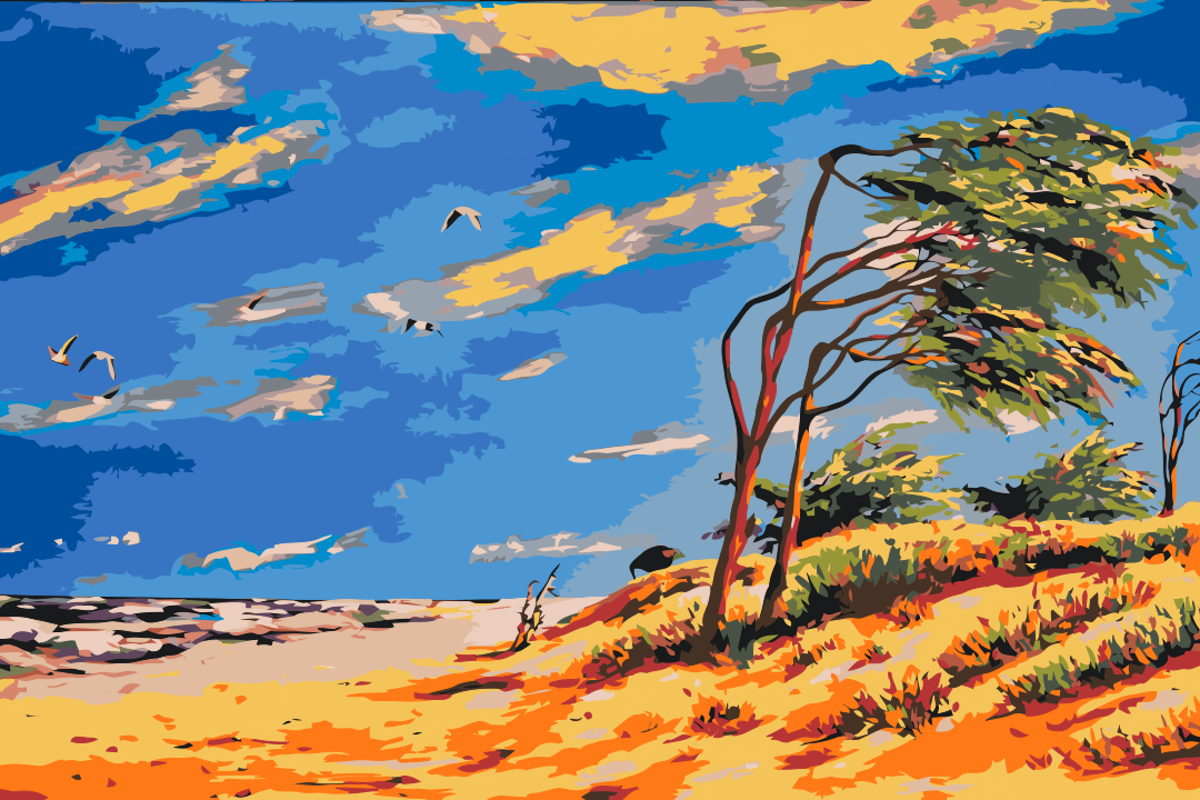 Paint by number - Øde strand
