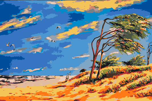 Paint by number - Øde strand