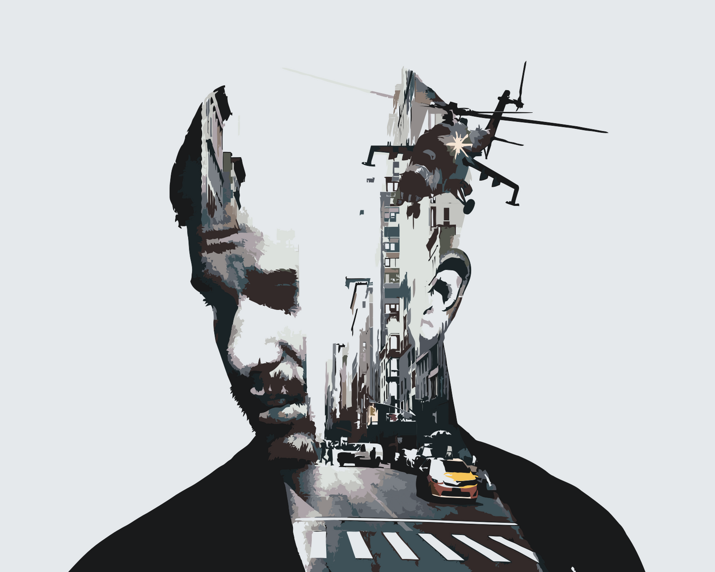 Paint by number - Mand, By, Helikopter, Taxa