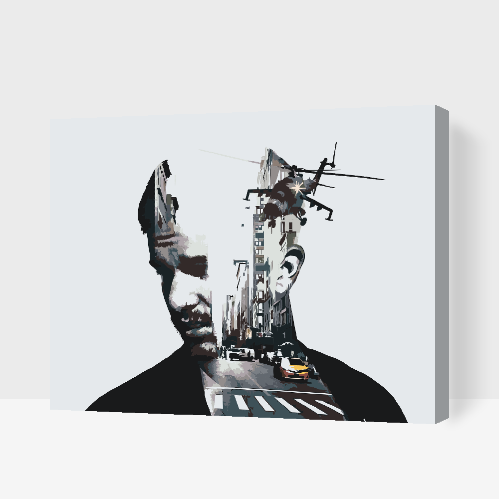 Paint by number - Mand, By, Helikopter, Taxa