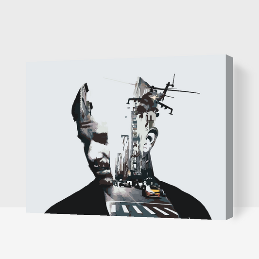 Paint by number - Mand, By, Helikopter, Taxa