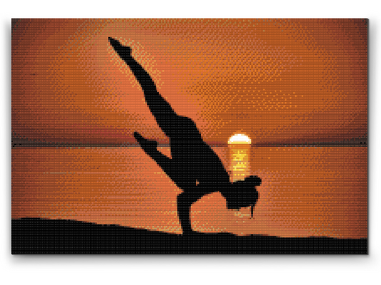 Diamond Paint - Yoga på stranden