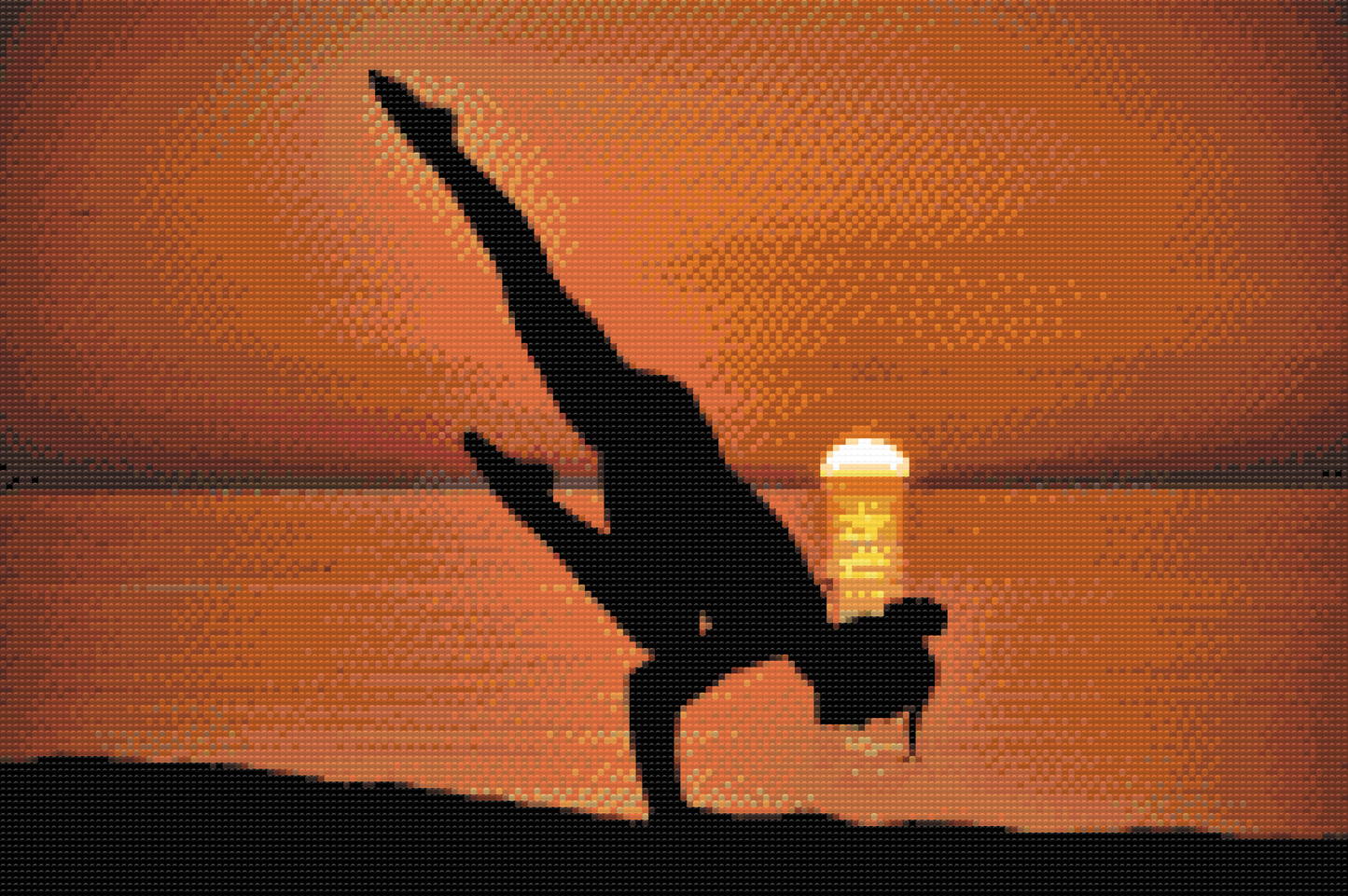 Diamond Paint - Yoga på stranden
