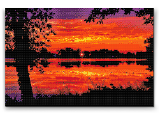 Diamond Paint - Rød solnedgang