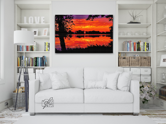 Diamond Paint - Rød solnedgang