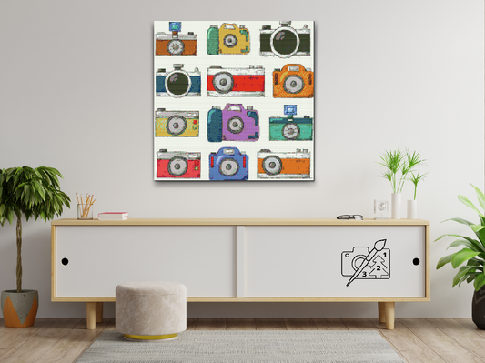 Diamond Paint - Farverige kameraer