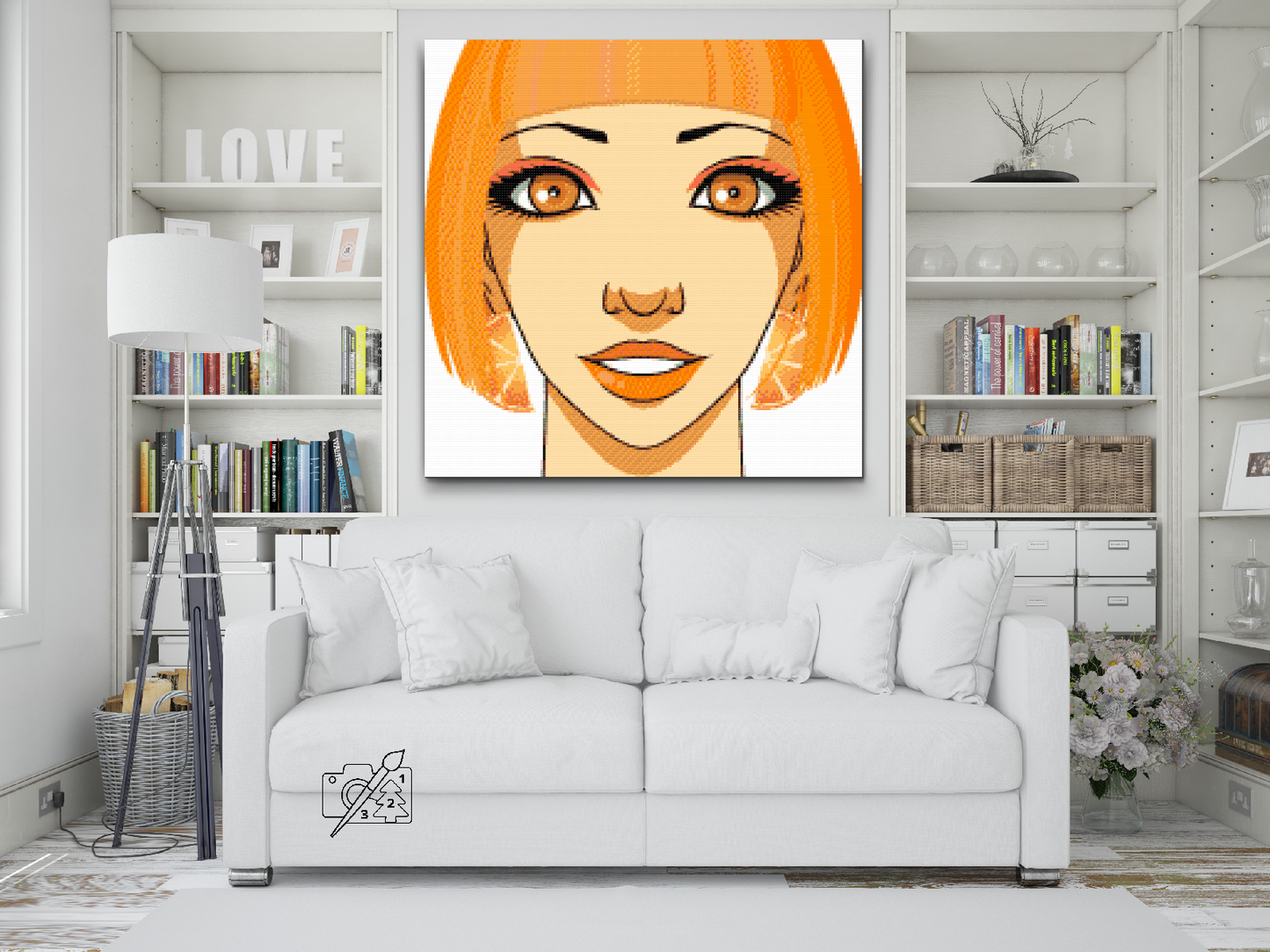 Diamond Paint - Kvinde med orange øreringe