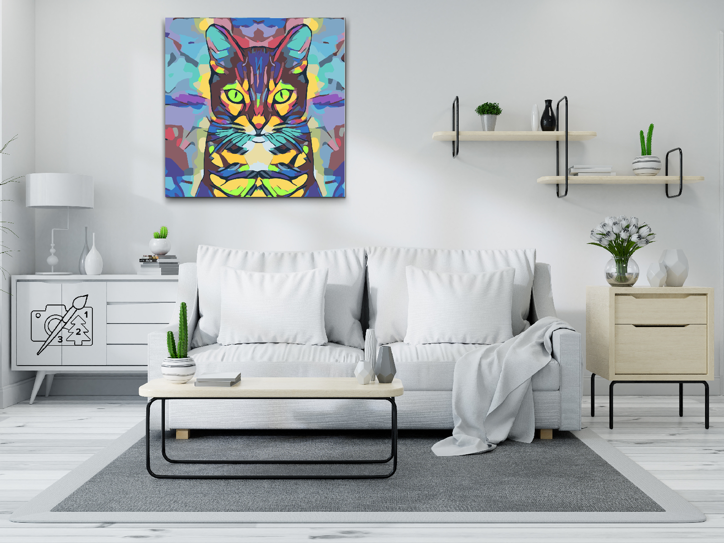 Paint by number - Farverig Kat
