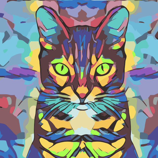 Paint by number - Farverig Kat