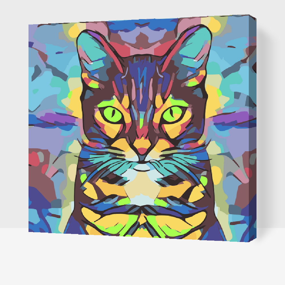 Paint by number - Farverig Kat
