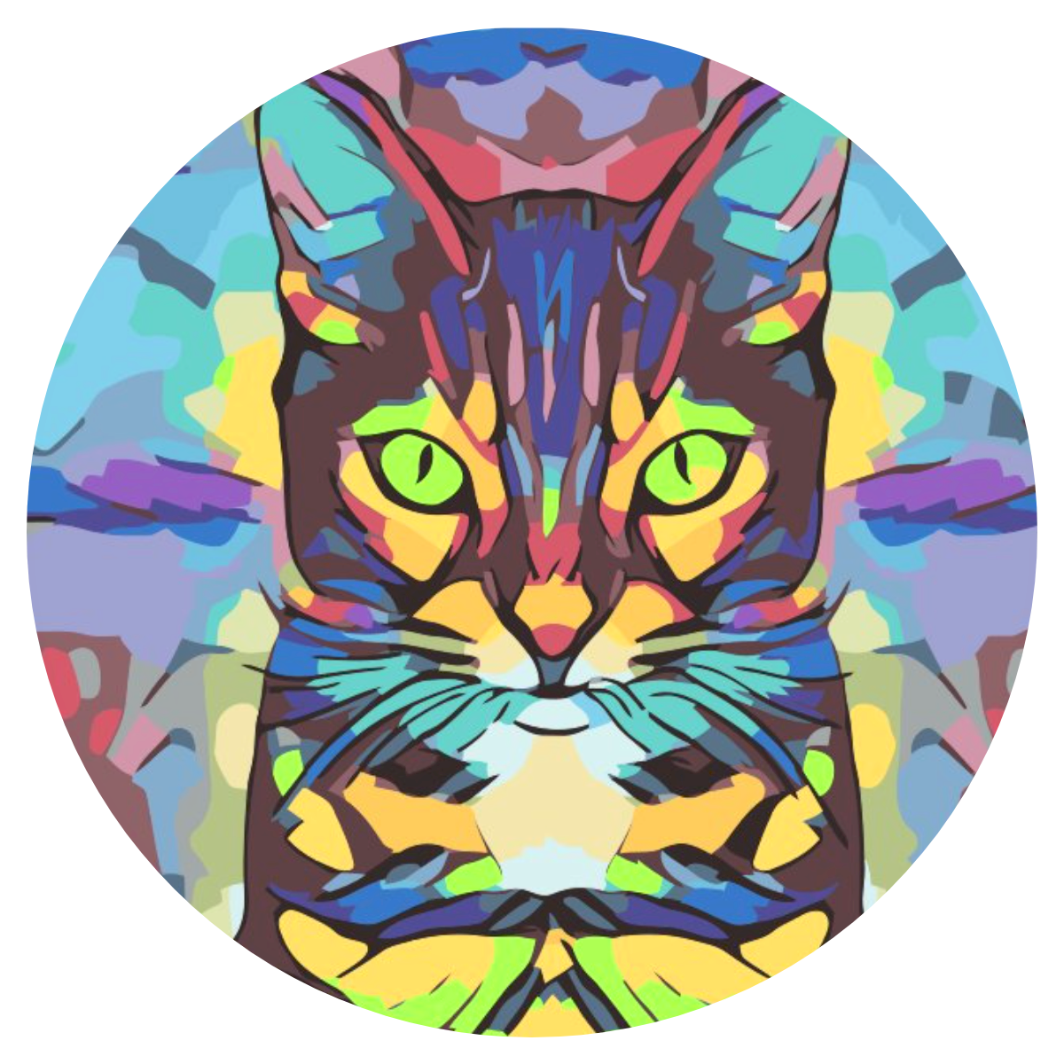 Paint by number - Farverig Kat