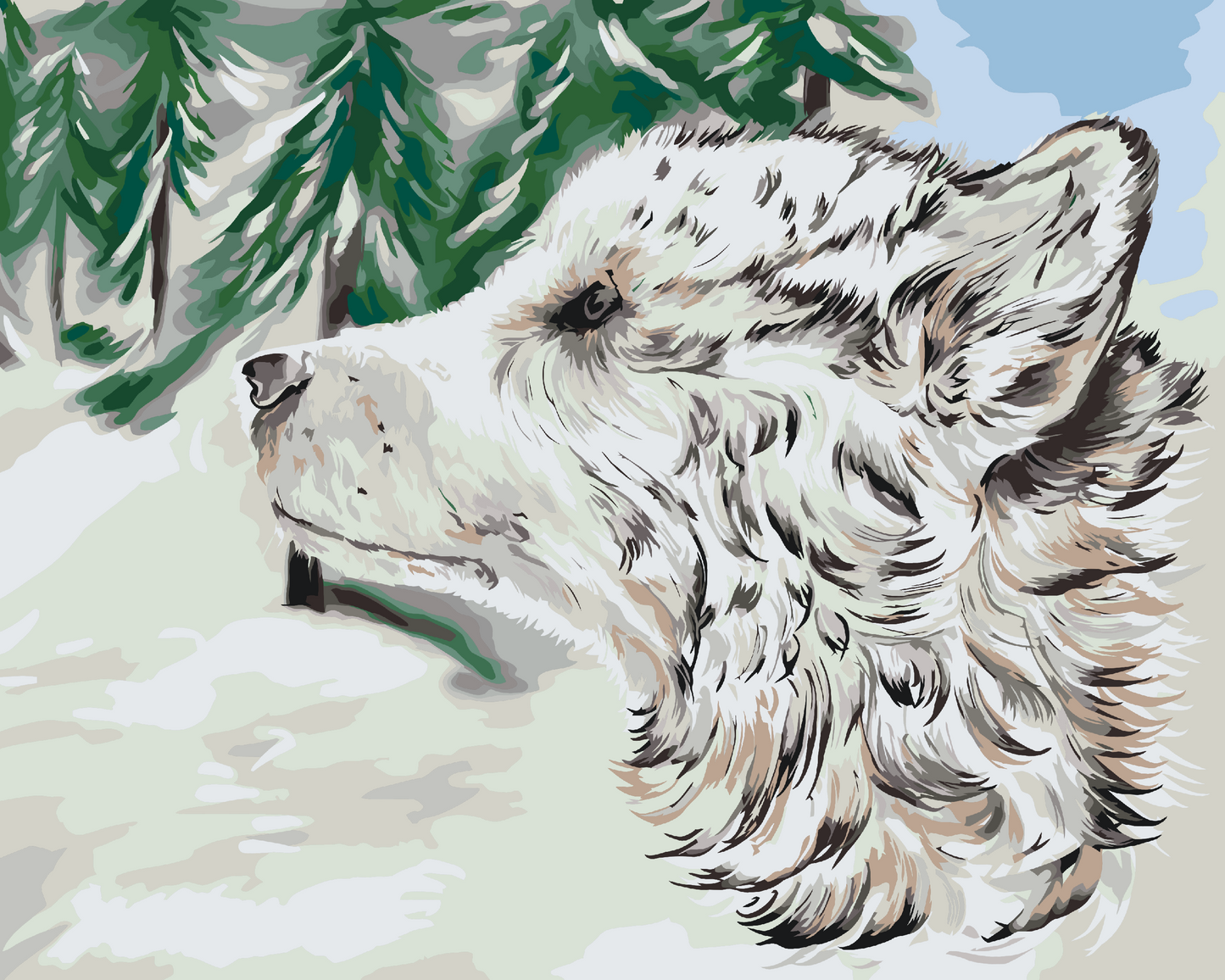 Paint by number - Hund i Sneen