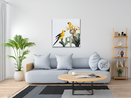 Paint by number - Papegøje på blomsten