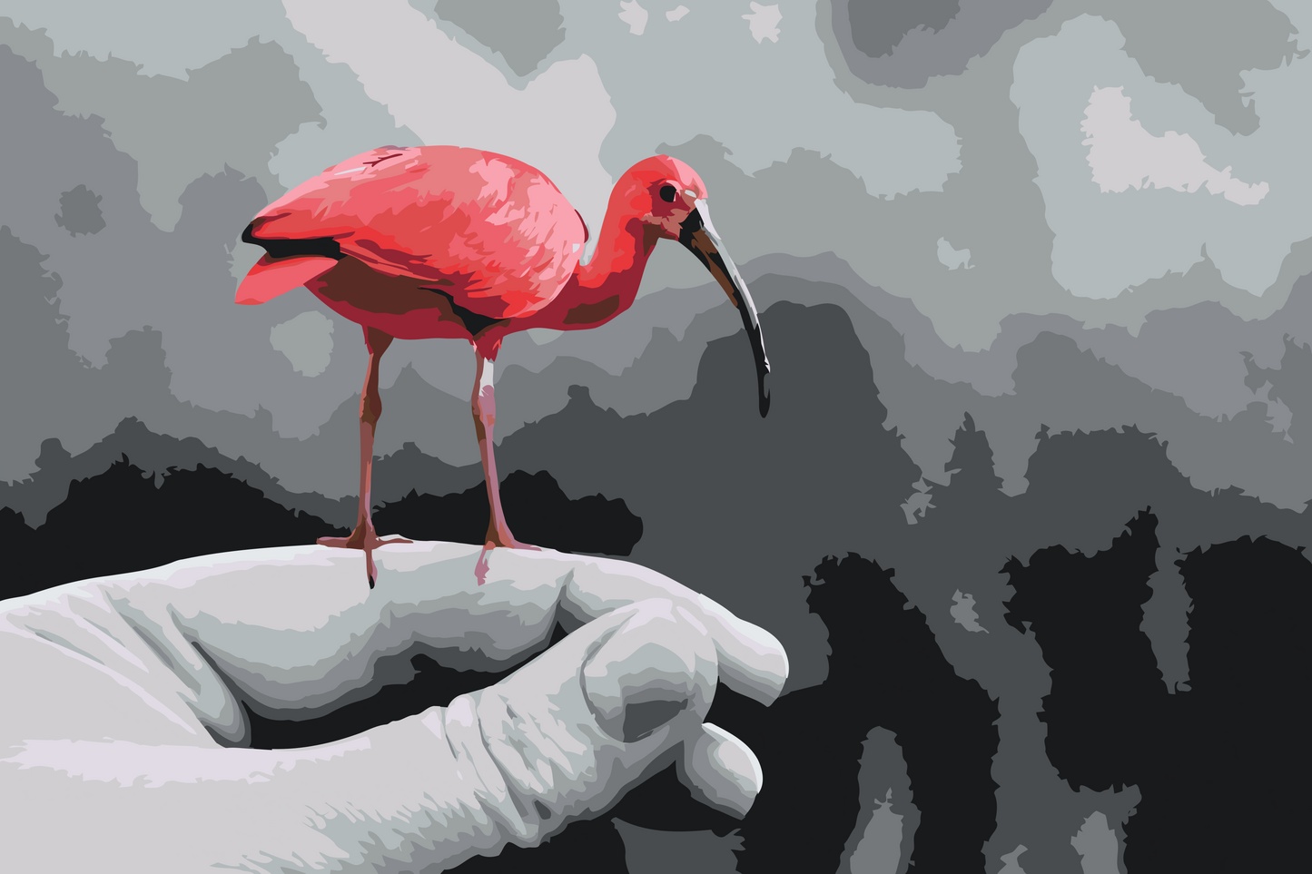 Paint by number - Flamingo på hånden