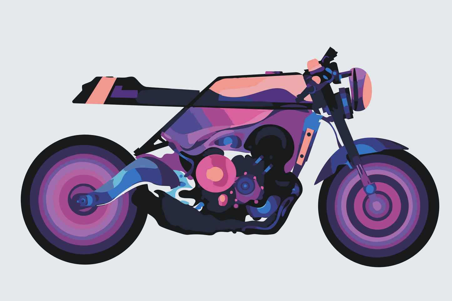 Paint by number - Stilfuld motorcykel