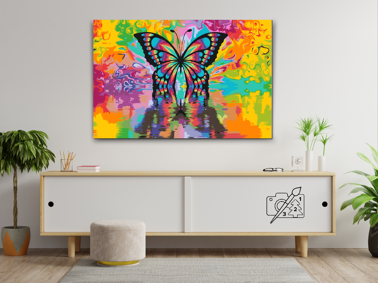Paint by number - Farverig sommerfugl