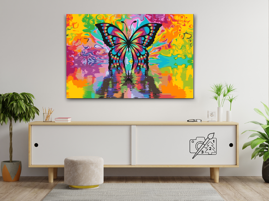 Paint by number - Farverig sommerfugl