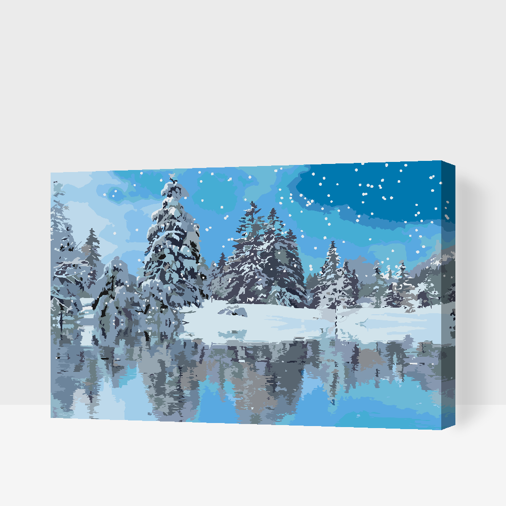 Paint by number - Sneklædte træer