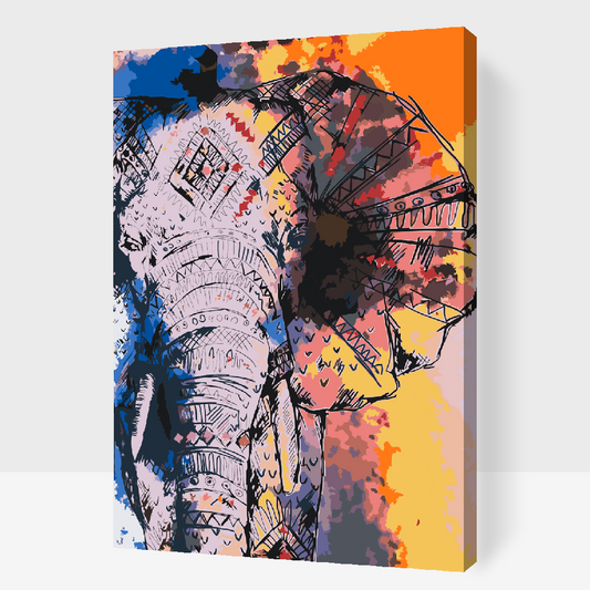 Paint by number - Afrikansk elefant