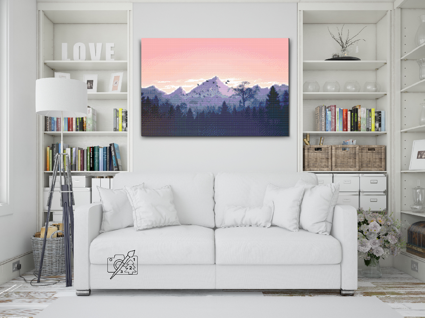 Diamond Paint - Bjerge ved solnedgang