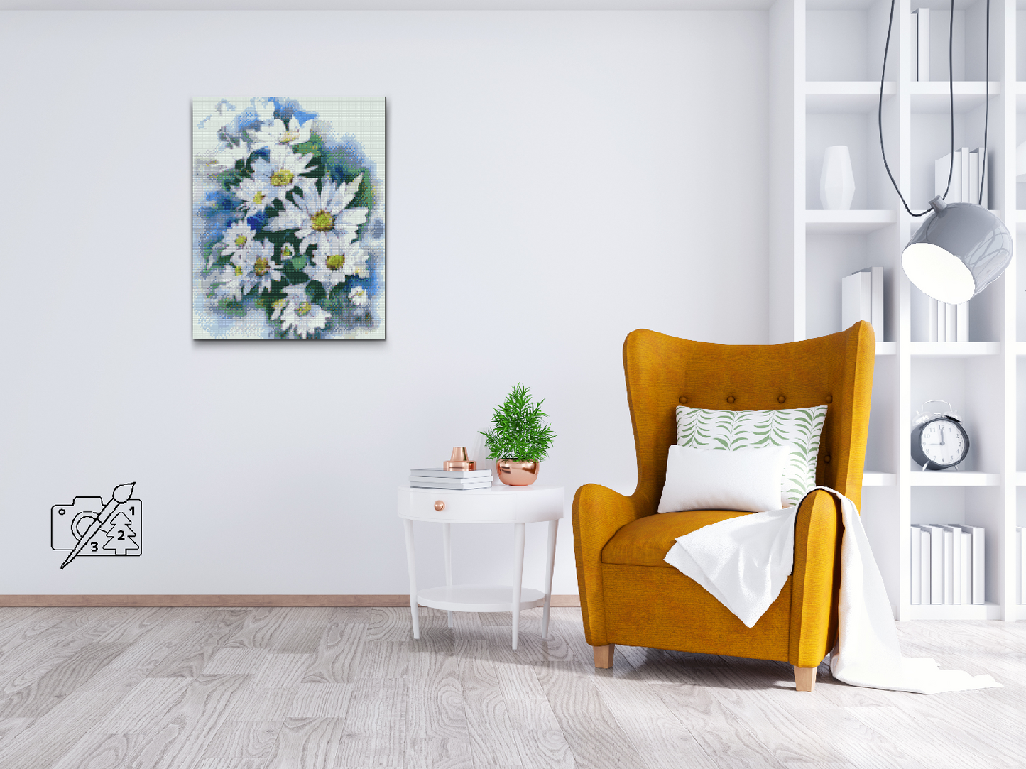Diamond Paint - Efterårsblomst, hvid aster