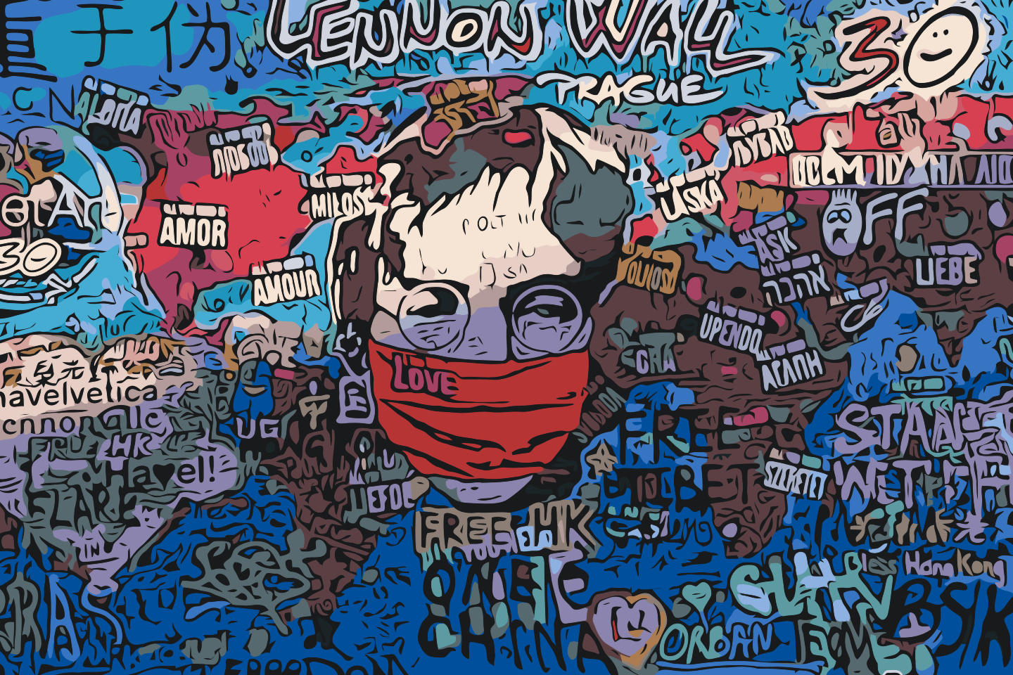 Paint by number - Lennon-muren