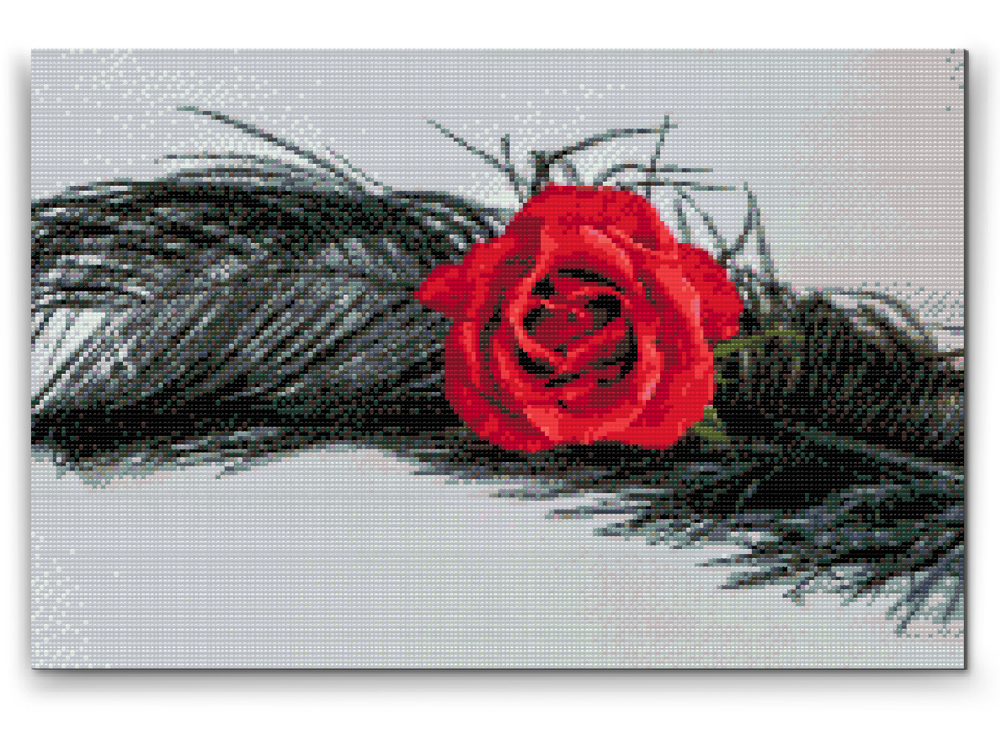Diamond Paint - Rose i en fjer