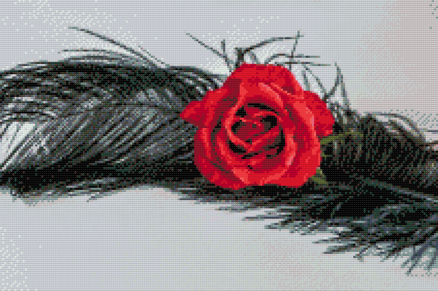 Diamond Paint - Rose i en fjer