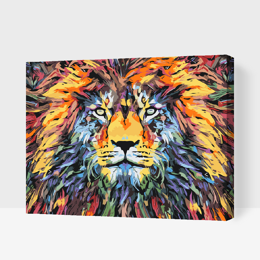 Paint by number - Farverig Løve