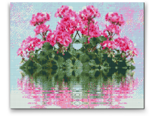 Diamond Paint - Pelargonier på vandet