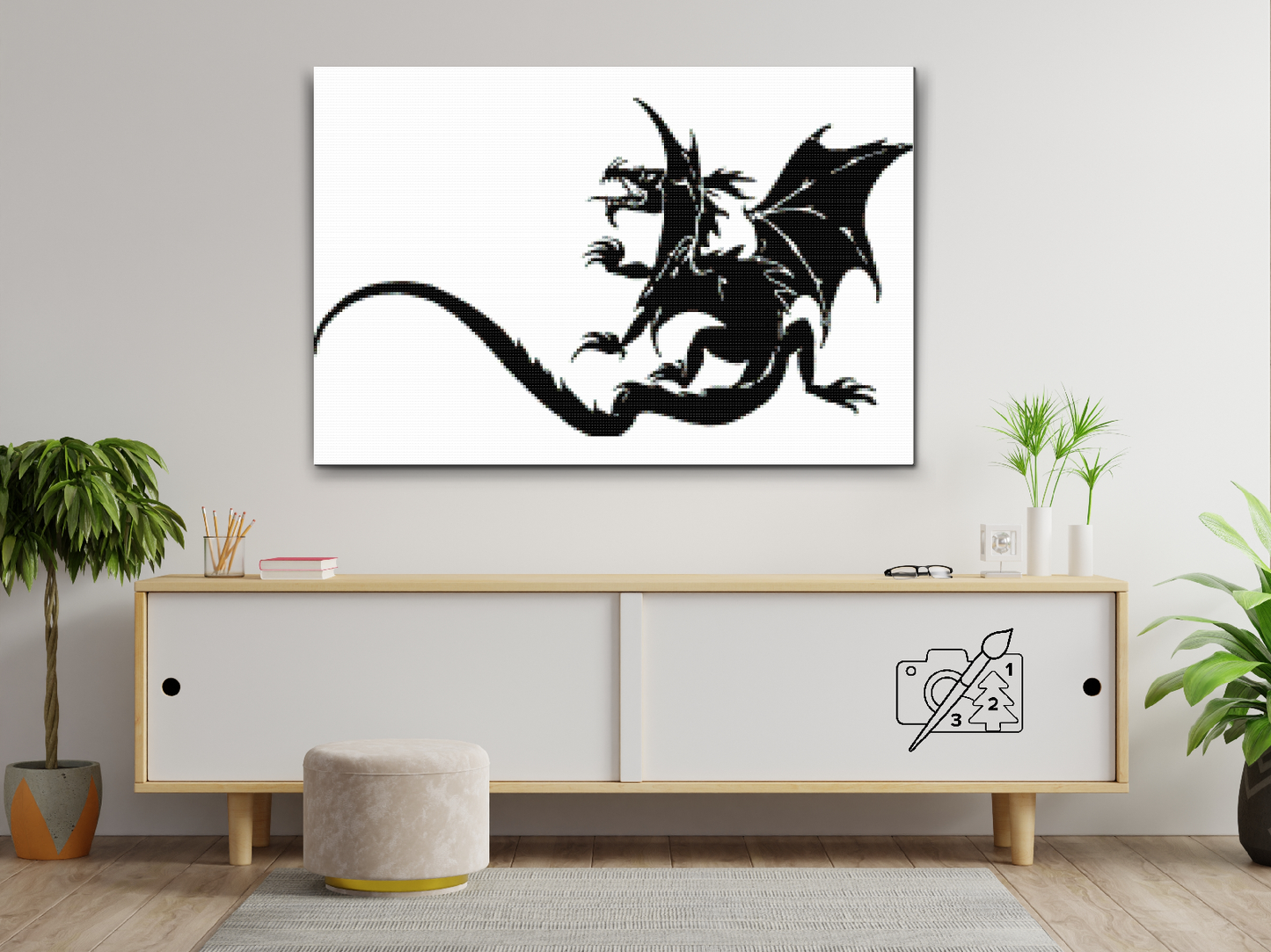 Diamond Paint - B/W Dragon