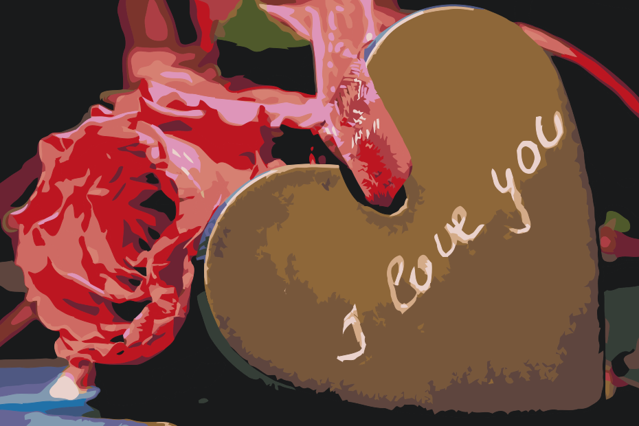 Paint by number - Rose med hjerte