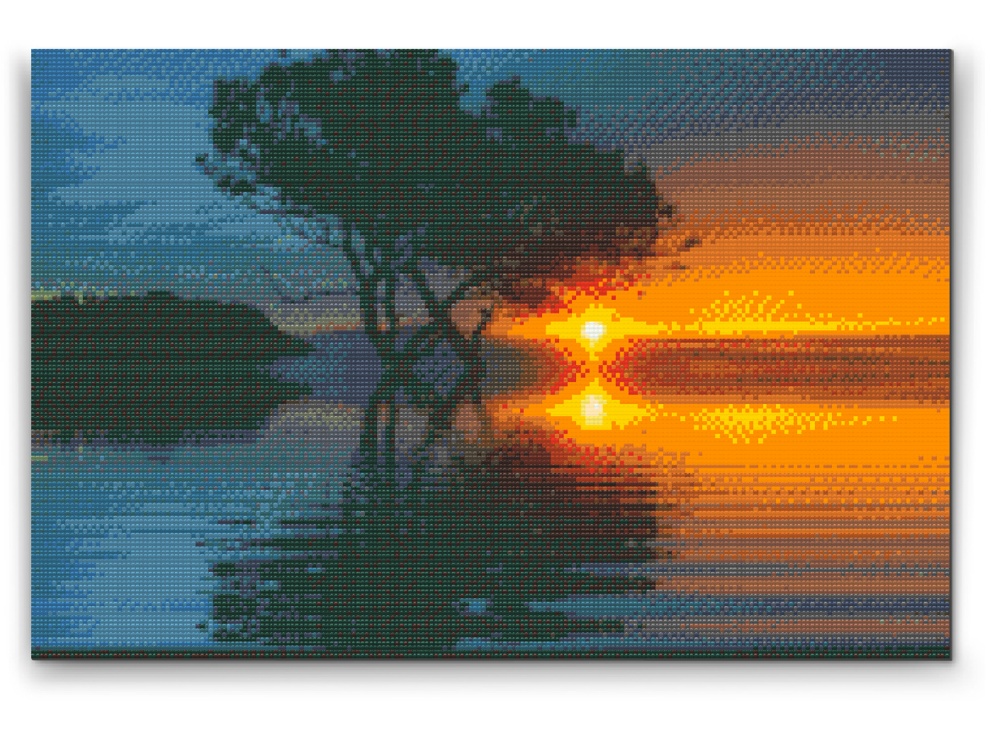 Diamond Paint - Solnedgang ved søen