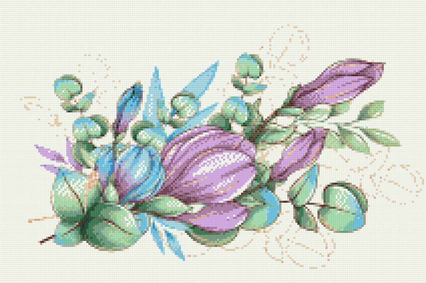 Diamond Paint - Lilla blomster