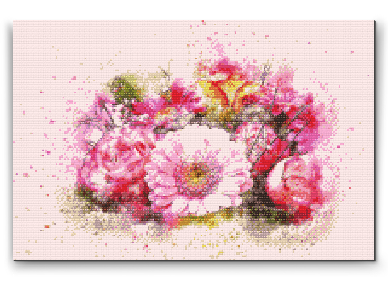 Diamond Paint - Buket lyserøde blomster