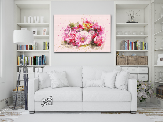 Diamond Paint - Buket lyserøde blomster