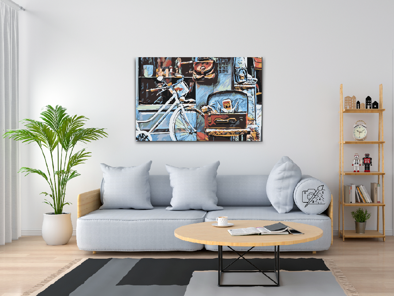 Paint by number - Cykel og kuffert fuld af minder