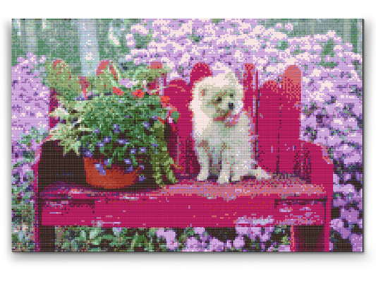 Diamond Paint - Hvalp på bænken