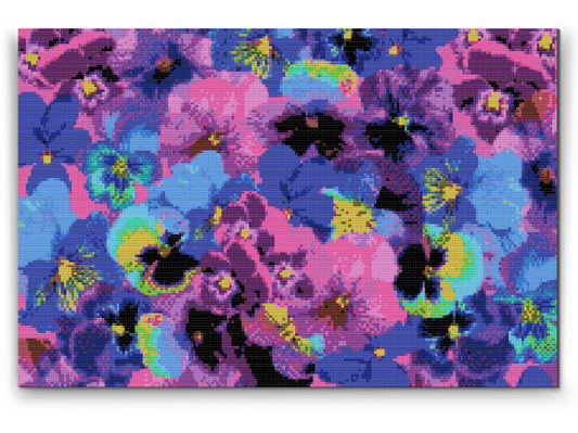 Diamond Paint - Farverige stedmoderblomster