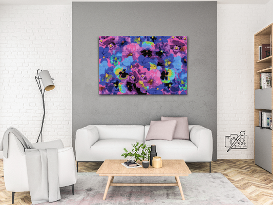 Diamond Paint - Farverige stedmoderblomster