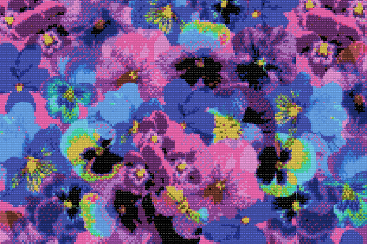 Diamond Paint - Farverige stedmoderblomster