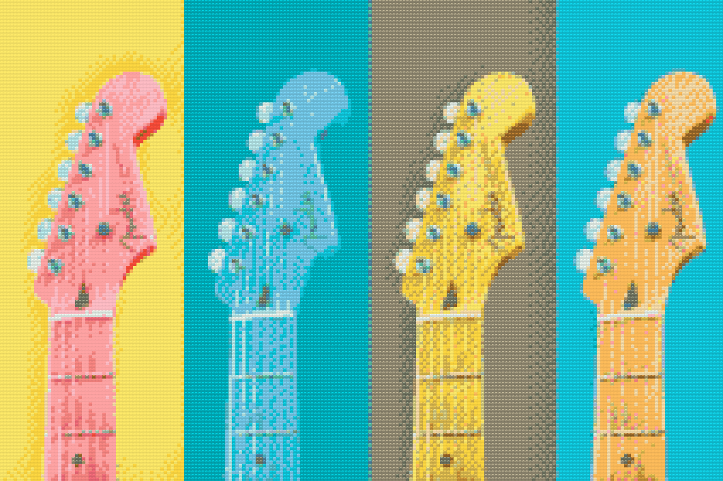 Diamond Paint - Farverige guitarer