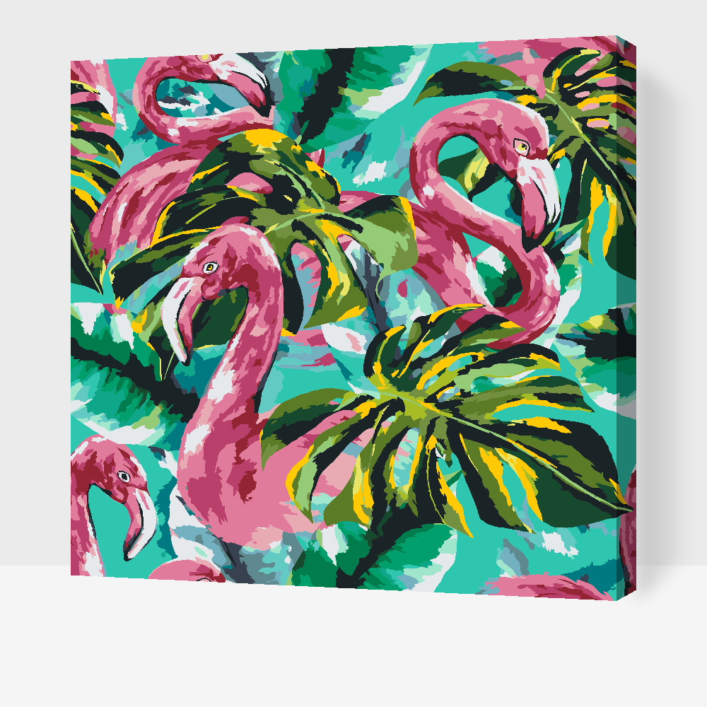 Paint by number - Pink Flamingoer