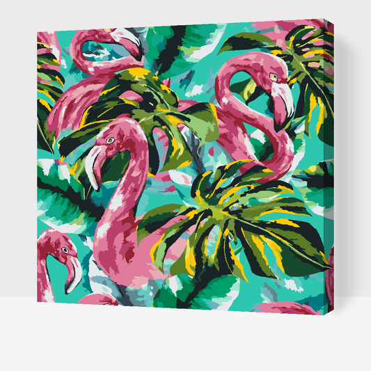 Paint by number - Pink Flamingoer