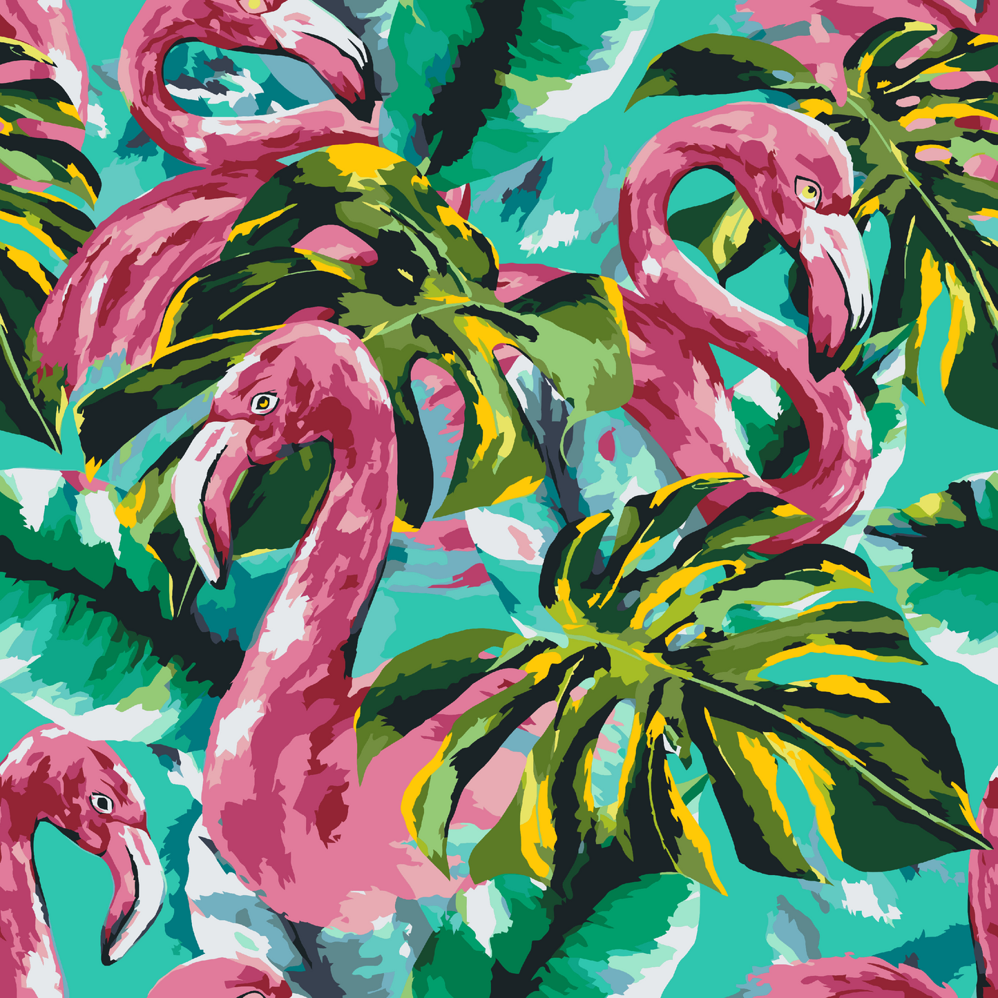 Paint by number - Pink Flamingoer