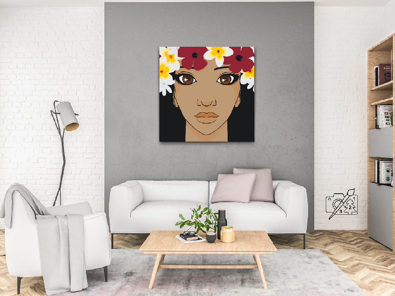 Paint by number - Kvinde med blomsterkrans